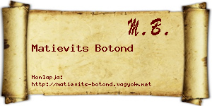 Matievits Botond névjegykártya